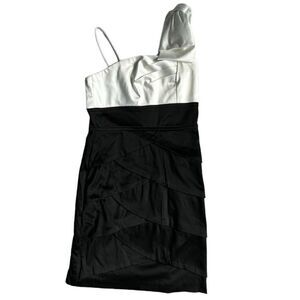 Teeze Me Black White Formal Dress Bow SZ 3 JR